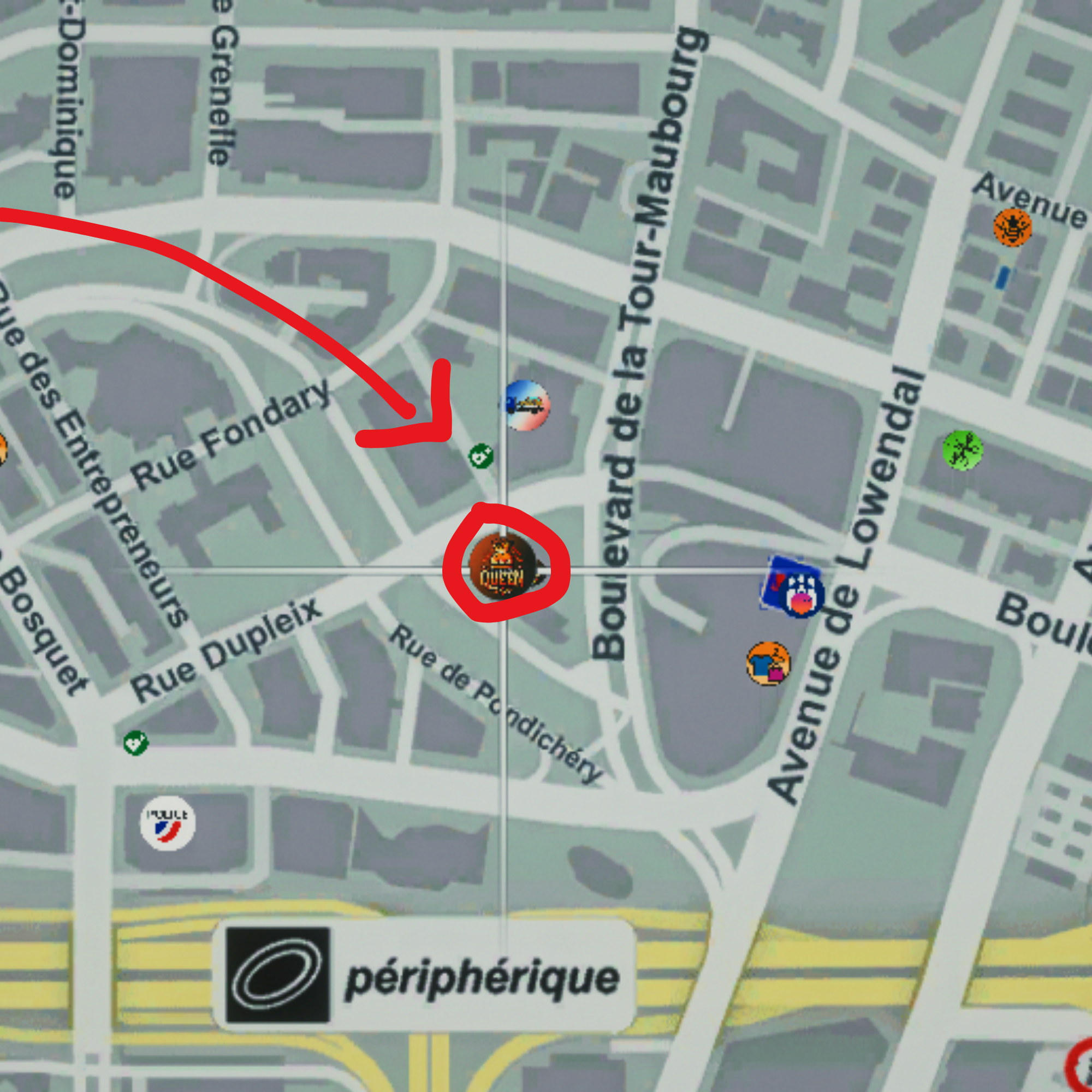 Carte de localisation — Burger Queen, Rue Dupleix, Paris